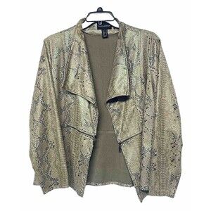 Frank Lyman Women’s Jacket Iridescent Shimmer Snake Print Women's 20 Stretch